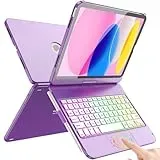FUWANG Touch-Tastatur-Hülle für iPad (A16) 11. Generation 27,9 cm (11 Zoll) 2025 und 10. Generation 2022, 360° drehbar, für iPad 10. Generation Hülle mit Tastatur, beleuchtete Tastaturhülle mit