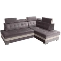 Sonstige Verlage Robin Paris Ecksofa mit Schlaffunktion Bettkasten 5 Verstellbare Kopfstützen Sofa L-Form Schlafsofa Freistehende Eckcouch Schlafcouch Wohnzimmerm... - Grau/Creme
