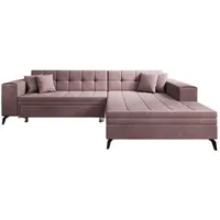 Luxusbetten24 Schlafsofa Designer Sofa Frida, mit Schlaffunktion rosa