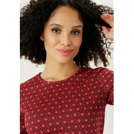 Aniston SELECTED Jerseykleid Jacquardmuster Pink/Rot/Schwarz 44