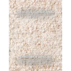 Ted Baker Kurzflor Teppich Portobello - Soft Bouclé Wohnzimmerteppich, Handgewebt & Weich, Woll-Look, Schlingen Teppich Flauschig für Wohnzimmer, Schlafzimmer, Esszimmer – Creme, Beige, 120x170 cm