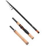 Shimano Fishing Shimano Stc Ax Mini Tele Spinning, 1,80m, 3-14g, 10 Teile, Telescopic Reise Angelrute