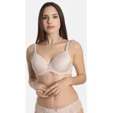 SASSA Schalen-BH "Beautyful Classic", Damen, Gr. 90, Cup B, beige (natur), Microtouch, Jacquard: 85% Polyamid, 15% Elasthan. Spitze: 90% Polyamid, 10% Elasthan, unifarben, normal, BHs Schalen-BH, filigrane Spitzenumrandung, graphisches Jaquard-Design