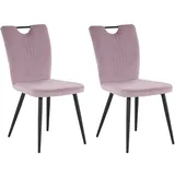 loft24 Esszimmerstuhl Suri (2er-Set), Sitzhöhe 46 cm lila