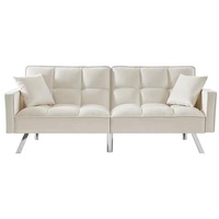Sofa mit Schlaffunktion Brigga Beige Funktionscouch inklusive 2 Zierkissen HTI-L
