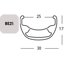 Exal FELGE BE 25, 27,5" 36L SCHW 25-584 VL:6,5MM EINFACHOESEN