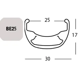 Exal FELGE BE 25, 27,5" 36L SCHW 25-584 VL:6,5MM EINFACHOESEN