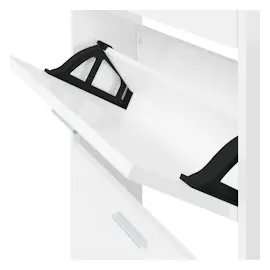vidaXL Schuhschrank Hochglanz-Weiß 59x17x169 cm Holzwerkstoff