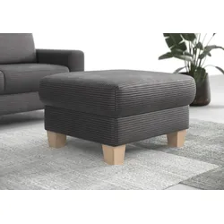 Polsterhocker HOME AFFAIRE "Summer", grau, B:77cm H:48cm T:67cm, 100% Polyester, Hocker, inkl. Stauraum, Cord-Bezug