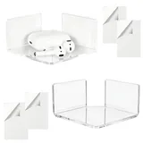 Schwebendes Eckregal-Set - 3,35x3,35x1,77 Zoll 2 Stück Selbstklebende Acrylhalterung, Kleines Platzsparendes Lagerregal, Wandmontage Monitor-Lautsprecher Bad Küche | Klares Displaypregal Für Schlaf
