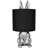 Brubaker Tisch- oder Nachttischlampe Goldener Hase - Tischleuchte mit Keramikfuß und Stoffschirm - 42 cm Höhe, Schwarz Silber