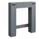 Vicco Toilettenschrank Bianco, Grau, 89 x 99 cm mit 2 Toilettenpapierspendern