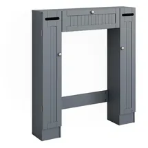 Vicco Toilettenschrank Bianco, Grau, 89 x 99 cm mit 2 Toilettenpapierspendern