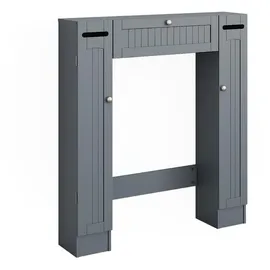 Vicco Toilettenschrank Bianco, Grau, 89 x 99 cm mit 2 Toilettenpapierspendern