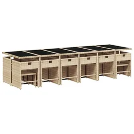 vidaXL Garten-Essgruppe 17-tlg. Beige