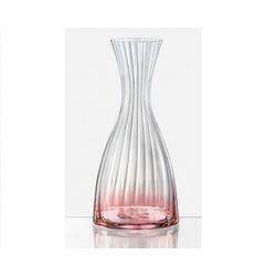 Crystalex Karaffe Kate Optic Karaffe rosa/pink / blau /grün / gelb oder lila, (Einzelteil, 1-tlg., 1 x Karaffe), besondere Glanz, farbig, Kristallglas, geriffelt rosa|rot|weiß