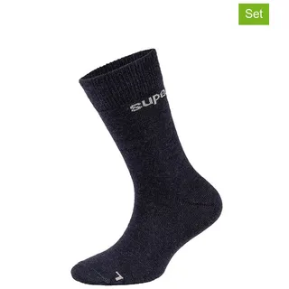 super.natural 2er-Set: Socken "All Day" in Dunkelblau - 19-22