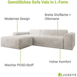 Juskys Sofa in L-Form Vals links Beige