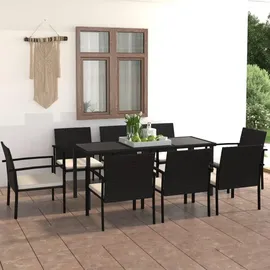 vidaXL Garten-Essgruppe 9-tlg. schwarz 3065710