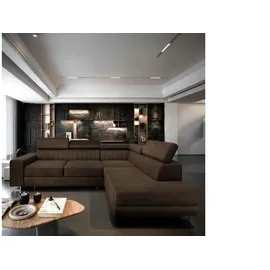 masseno Eckcouch Polyester 3-Sitzer Braun