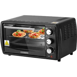 Steinborg Mini Backofen 13 Liter Pizzaofen 60°-250°C Timer Krümelblech Minibackofen Backofen Kleiner Backofen | 900 Watt