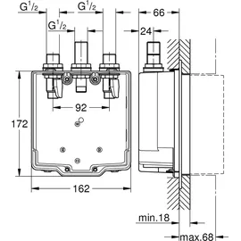 Grohe Eurosmart CT Unterputz-Einbaukasten mit Mischeinrichtung blau 36322001