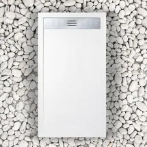 frascio new tecnology Duschwanne 70x150 cm mit Seitlicher Gitterlinie Slim Weiß mit Abfluss