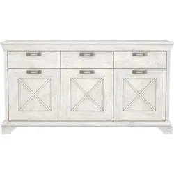 Kommode FORTE "Kashmir", weiß (pinia weiß), B:178,3cm H:95,9cm T:48,2cm, Dekorfolie, Sideboards, Breite 178 cm