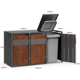 Estexo Mülltonnenbox 111 cm grau