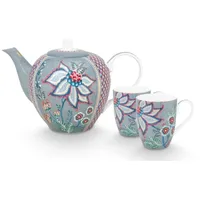 Pip Studio Flower Festival Teeservice 3-tlg. light blue