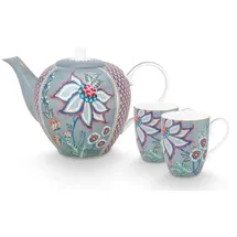 Pip Studio Flower Festival Teeservice 3-tlg. light blue