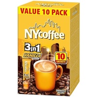 MOKATE® NYCOFEE 3in1 Instantkaffee Classic | 10 Sticks x 14g | Geschmack: Vanilla | Instant Kaffee Getränkepulver aus löslichem Bohnenkaffee Smooth & Creamy Pulver Getränke Cremiger