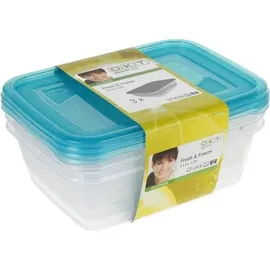 KEEEPER Frischhaltedose eckig blau 20,5 x 15,5 x 6,5 cm 3 x 1,25 l