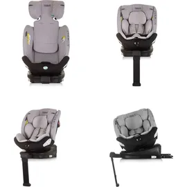 Chipolino Kindersitz Tourino i-Size (40-150cm) Isofix, höhenverstellbar, drehbar hellgrau - Grau/Schwarz