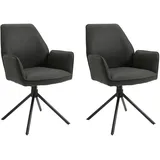 byLIVING Esszimmerstuhl Blair 2er Set, Bezug anthrazit, schwarz