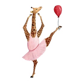 queence Leinwandbild »Ballerina Giraffe«, rosa