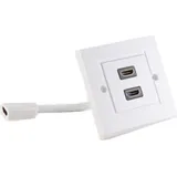 S-Conn HDMI Wanddose 2xHDMI 9 m Weiß