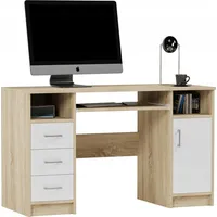 Home collective Schreibtisch mit Schubladen, Tastaturablage und Tür, 120x50x73