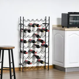 Homcom Weinregal 63 x 20,5 x 118 cm Schwarz