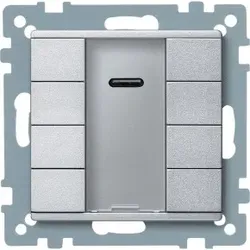 Schneider Electric MTN627960 Taster 4fach plus mit IR-Empfänger, aluminium, System M