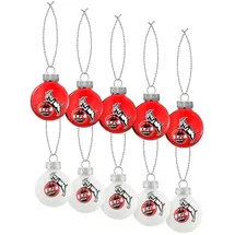 1. FC Köln Weihnachtsbaumkugeln „Rut un wieß“ 10-er Set