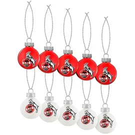 1. FC Köln Weihnachtsbaumkugeln „Rut un wieß“ 10-er Set