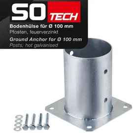 SOTech Bodenanker zum Aufschrauben rund Ø 100 mm Feuerverzinkt