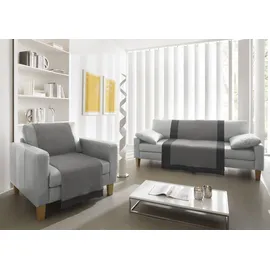 Biederlack Sofaschoner BIEDERLACK "Cotton Cover Salt & Pepper", grau (anthrazit), B:100cm L:200cm, Baumwolle, Polyacryl, Polyester, Sesselschoner, mit Fransen