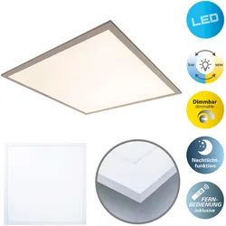 NÄVE LED Panel "Nico", weiß, B:59,50cm H:6,00cm L:59,50cm, Lampen, Deckenleuchte dimmbar, CCT, Nachtlichtfunktion, Lichtfarbe wechselbar