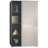 Vladon Vitrine, Sand, Holzwerkstoff, 71.5x134x35 cm, Wohnzimmer, Wohnwände, Vitrinenschränke