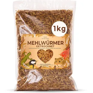 Mehlwürmer getrocknet 1 kg = 6,5 ltr., ideal als Wildvogelfutter und Igelfutter, getrocknete Mehlwürmer, nährstoffreicher Snack für Nager, Reptilien, Vögel, Fische, Igel, Schildkröten