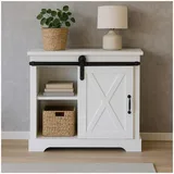 Hti-Living Kommode mit Schiebetür Thekla Landhaus Weiß