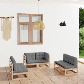 vidaXL Garten-Lounge-Set 6-tlg. grau