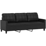 vidaXL 3-Sitzer-Sofa Schwarz 180 cm Kunstleder